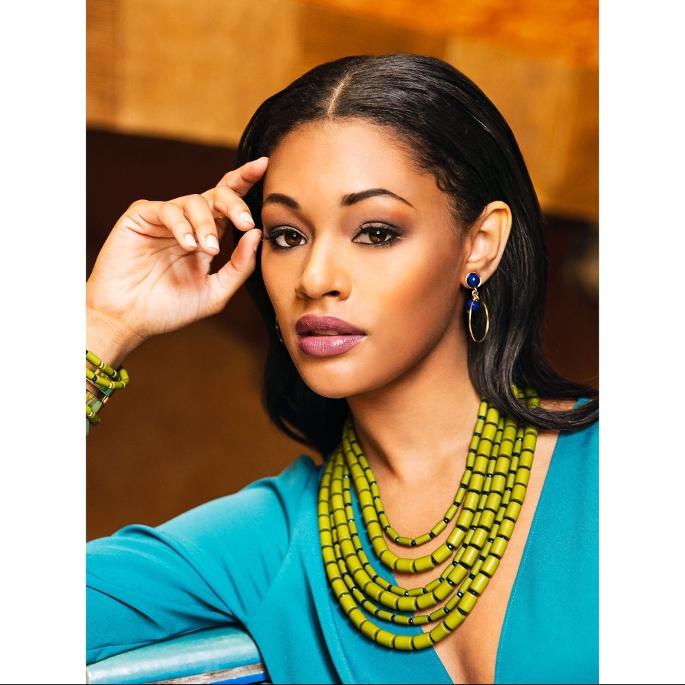 Layered Green Bib Statement Necklace